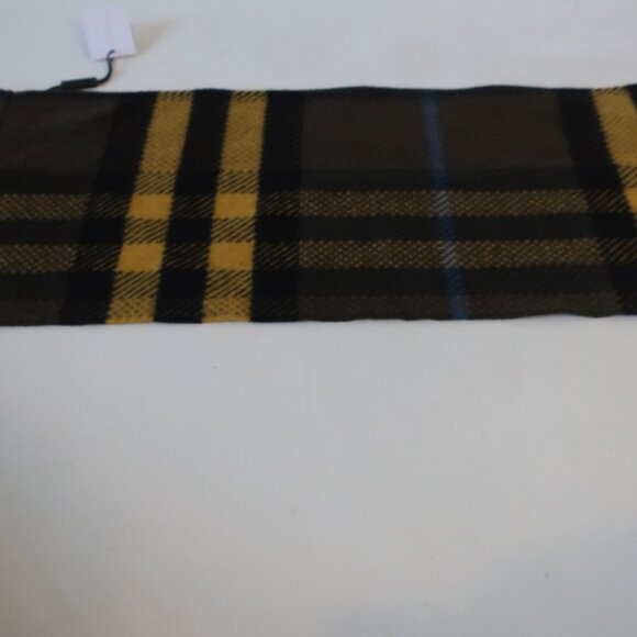 NWT Womens Burberry London Khaki Green Merino Wool Cashmere Plaid Neck Warmer OS - Picture 5 of 9